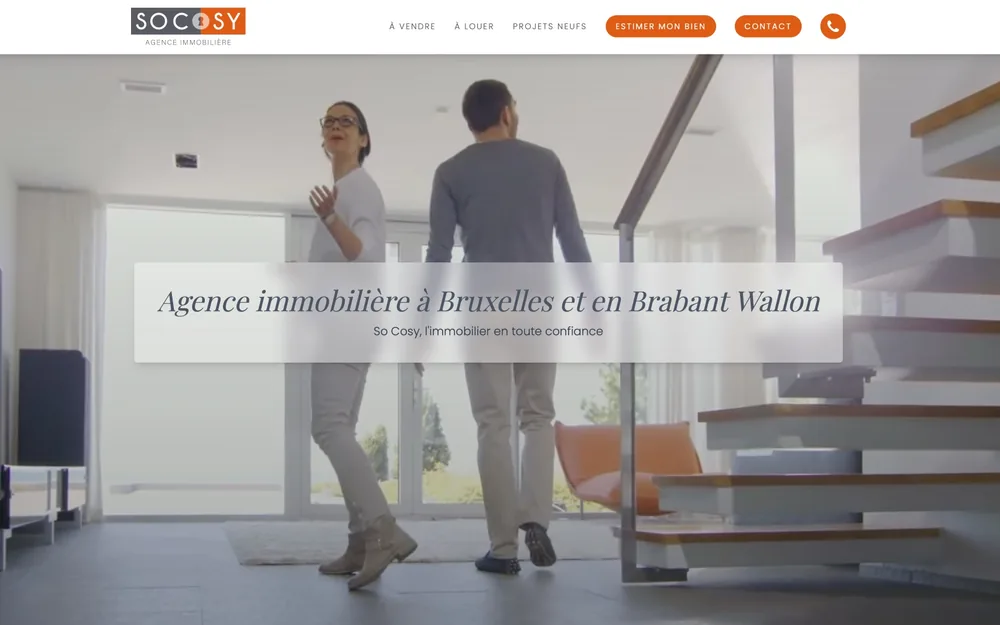 Logo, charte graphique et site web de l'agence immobilière So Cosy, réalisés par Graficart
